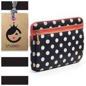 Studio C Polka Dot Black Laptop Bag/Sleeve